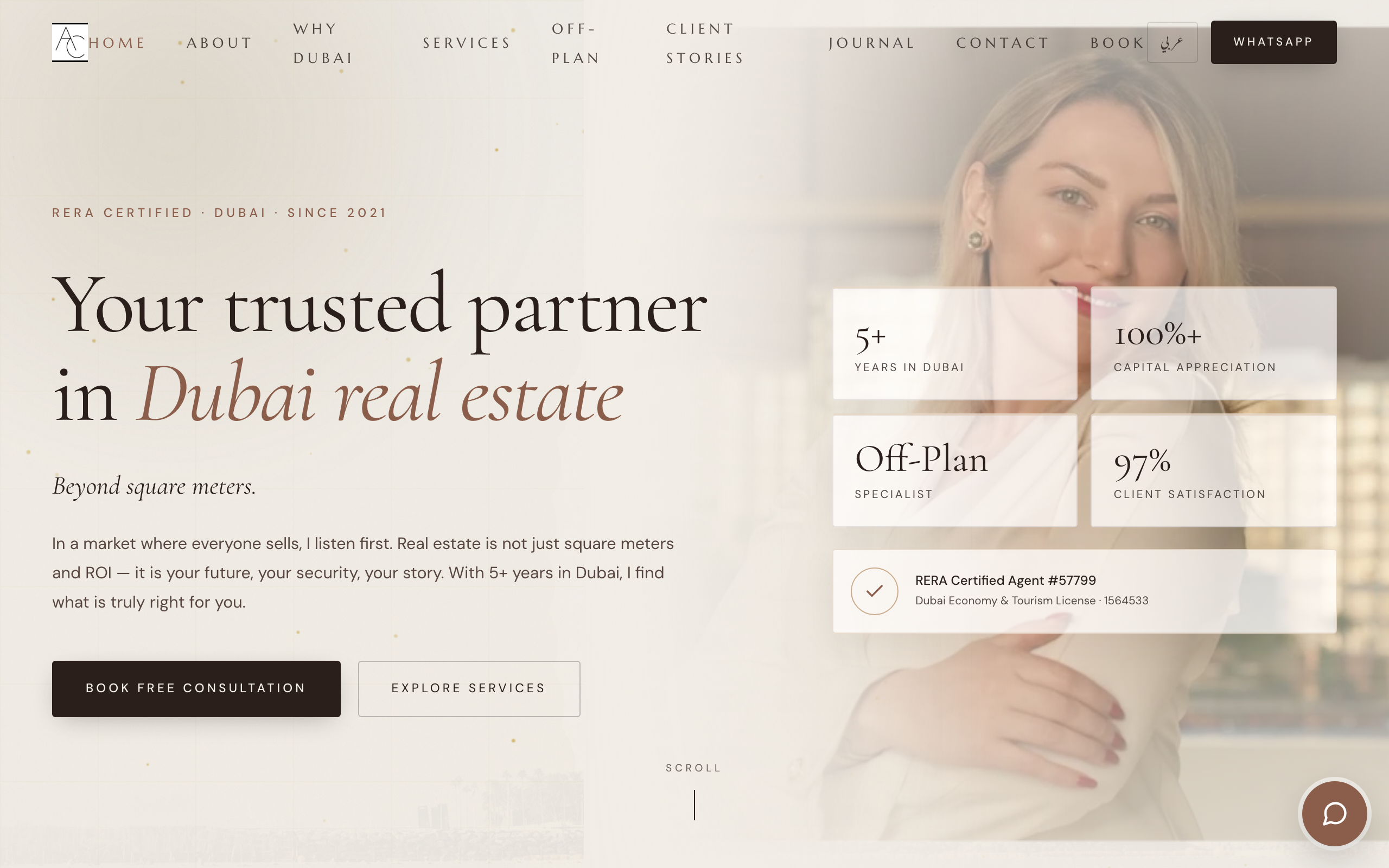 Armela — Dubai Luxury Real Estate Advisory with a Live AI Lead-Qualifier